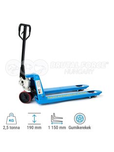 Hidraulikus kézi raklapemelő BF2500 gumi kerékkel