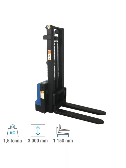 Gyalogkiséretű elektromos magasemelésű raklapemelő WS-15-B-3000